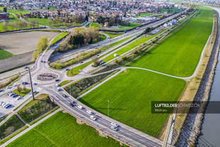 Luftaufnahme Widnau Autobahn & Rhein Luftbild