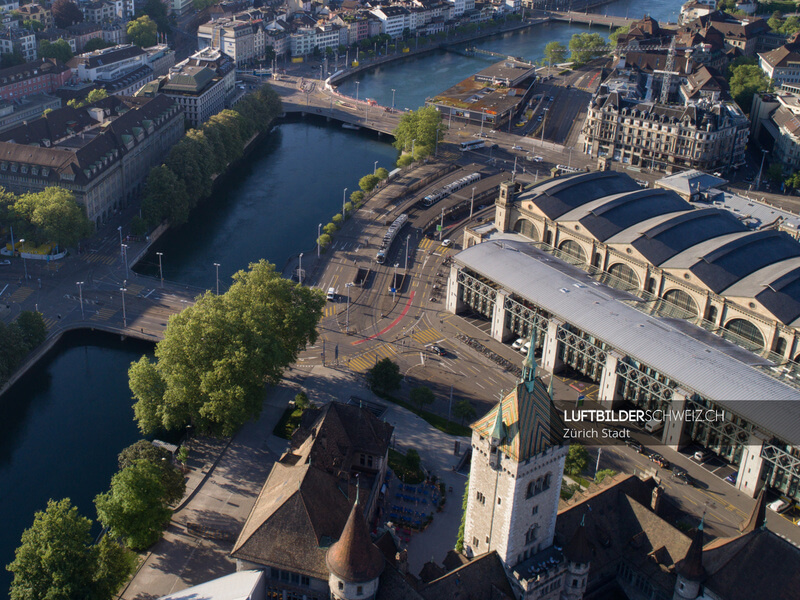 Luftbild Zürich Bahnhofquai