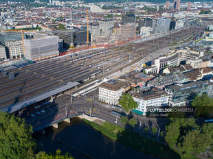 Luftaufnahme Zürich Hauptbahnhof & Sihlquai Luftbild