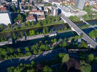 Luftbild Zürich Kornhausbrücke
