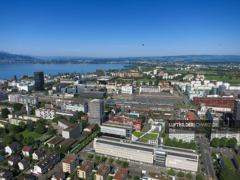 Luftaufnahme Zug Zentrum & Bahnhof Luftbild