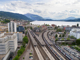 Luftaufnahme Zug Hauptbahnhof Luftbild