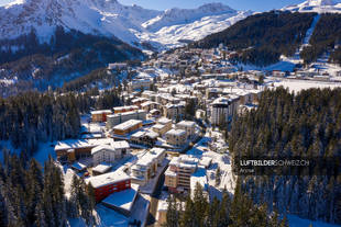 Arosa Winterbild Luftaufnahme Luftbild