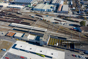 Bahnhof Buchs SG Luftaufnahme Luftbild