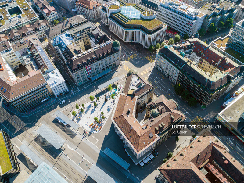 Luftbild Bahnhof St. Gallen