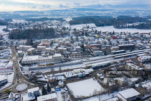 Luftbild Bahnhof Wetzikon im Winter