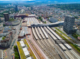 Luftbild Basel Bahnhof SBB