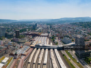 Luftbild Basel Bahnhof Stadt