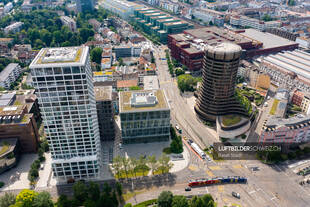 Basel BIZ Tower & Baloise Park Luftaufnahme Luftbild