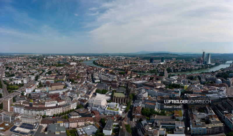 Basel Panorama Luftaufnahme Luftbild