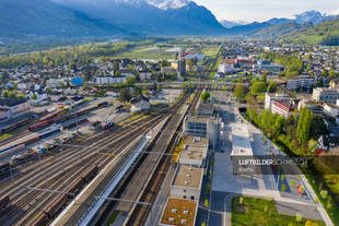 Buchs Bahnhof Luftaufnahme Luftbild