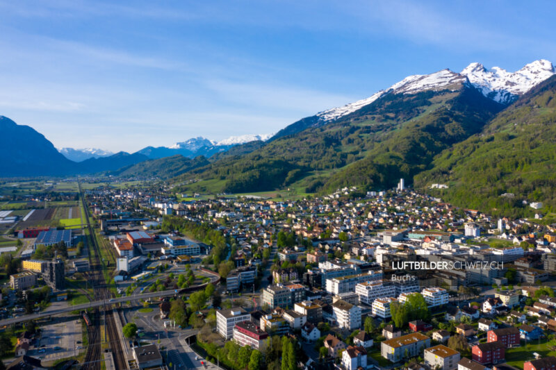 Luftbild Buchs Innenstadt