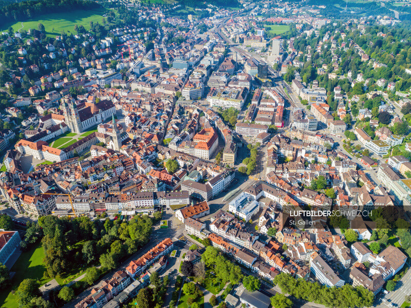 Luftbild der Stadt St. Gallen