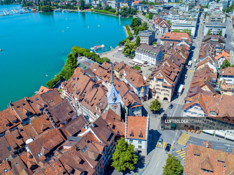 Drohne Altstadt Zug Luftbild