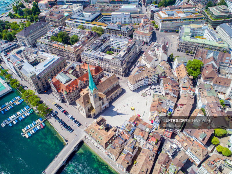 Drohne Fraumünster Zürich Luftbild