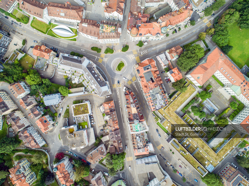 Drohne Stadt St. Gallen Spisertor Luftbild