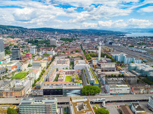 Drohne Zürich Industriegebiet Luftbild