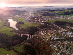 Drohnenaufnahme St. Gallen Brücken Luftbild