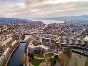 Drohnenaufnahme Zürich Stadt Luftbild