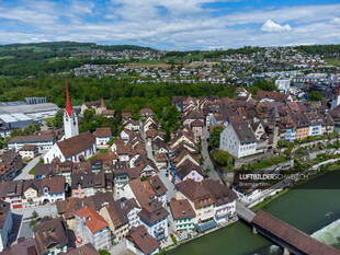 Drohnenfoto Bremgarten (Aargau) Schweiz Luftbild