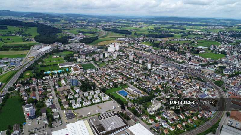Drohnenfoto Wil Schweiz Luftbild
