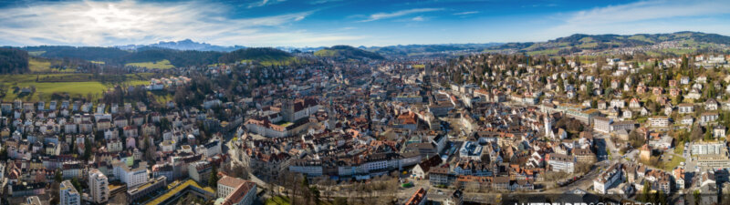 Drohnenpanorama Stadt St. Gallen Luftbild