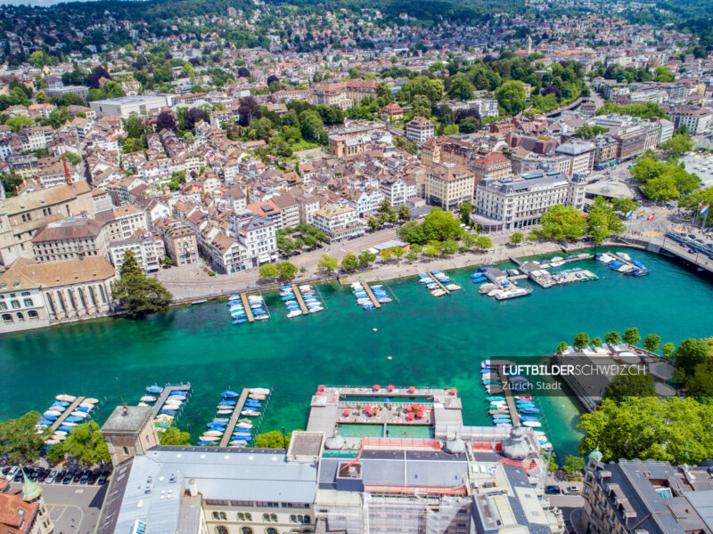 Luftbild Frauenbad Zürich