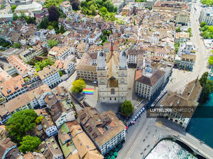 Luftbild Grossmünster Zürich