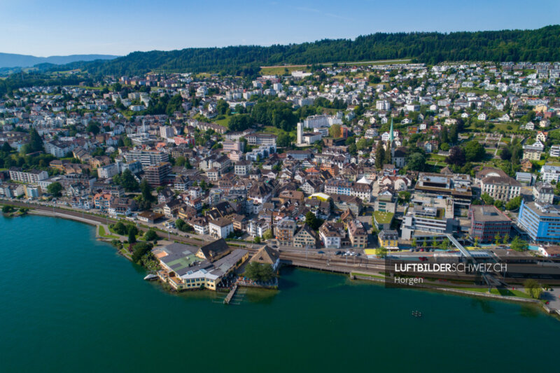 Luftbild Horgen Bahnhof SBB