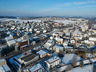 Luftbild Illnau ZH Zentrum im Winter
