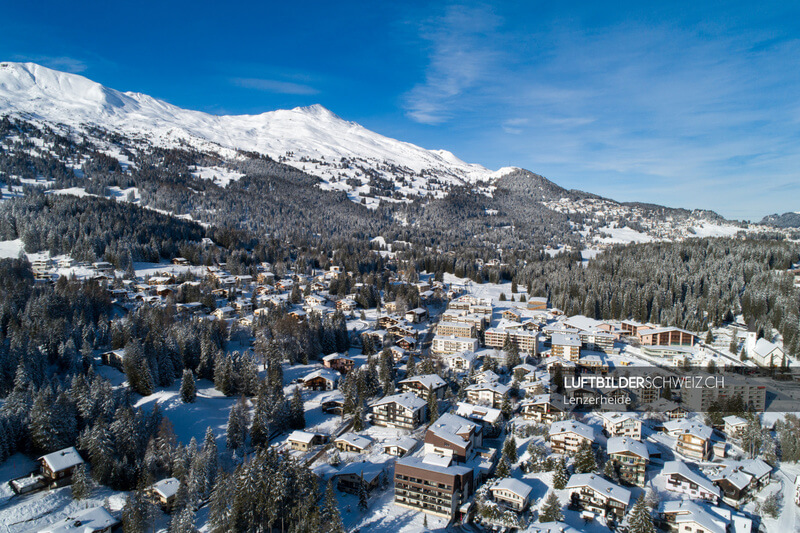 Luftbild Lenzerheide Vaz im Winter