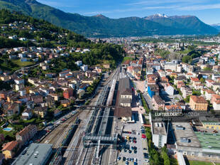 Luftaufnahme Bahnhof Bellinzona Luftbild