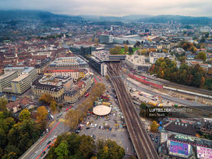 Luftaufnahme Bern Bahnhof Luftbild