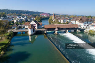 Luftaufnahme Bremgarten Reussbrücke Luftbild