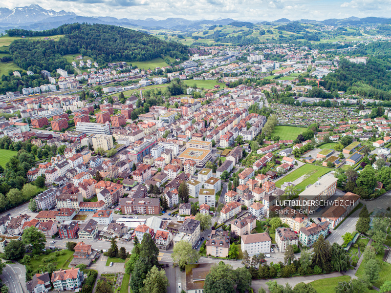 Luftaufnahme Lachen Quartier St. Gallen Luftbild
