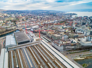 Luftaufnahme Zürich Bahnhof Luftbild