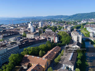 Luftaufnahme Zürich Gessnerallee Richtung Enge Luftbild