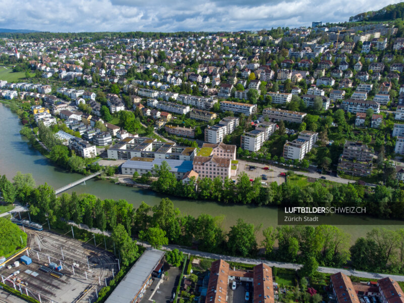 Luftaufnahme Zürich Hardeggsteg Luftbild