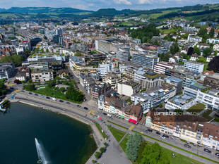 Luftaufnahme Zug Vorstadt Luftbild