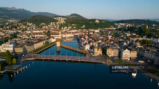 Luftbild Luzern am Morgen