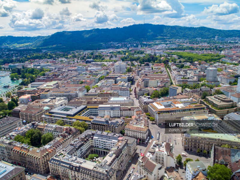 Luftbild Paradeplatz Stadt Zürich