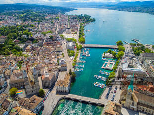 Luftbild Quaibrücke Stadt Zürich