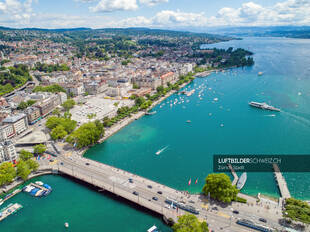 Luftbild Quaibrücke Zürich Stadt