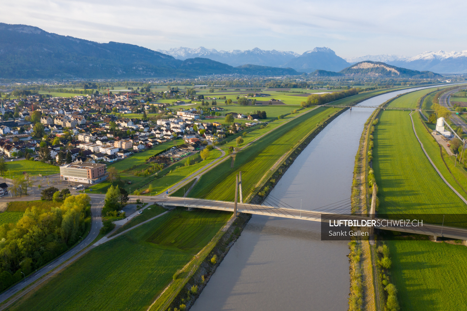 Rheinbrücke Diepoldsau Aerial Luftbild