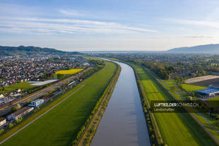 Rheinverlauf bei Widnau Luftaufnahme Luftbild