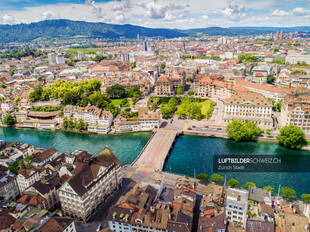 Luftbild Rudolf-Brun-Brücke Zürich