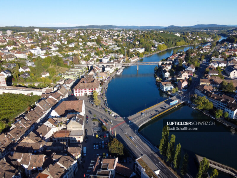 Schaffhausen Drohnenfoto Rhein Luftbild