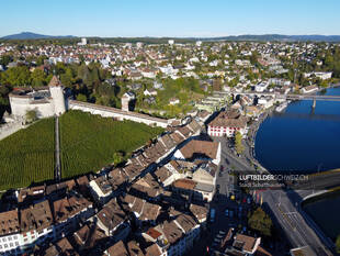 Schaffhausen Munot und Unterstadt Luftbild