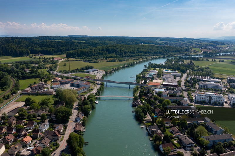 Luftbild Solothurn Gibelinbrücke