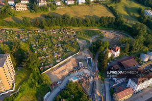 Luftbild St. Gallen Bau Ruckhaldetunnel